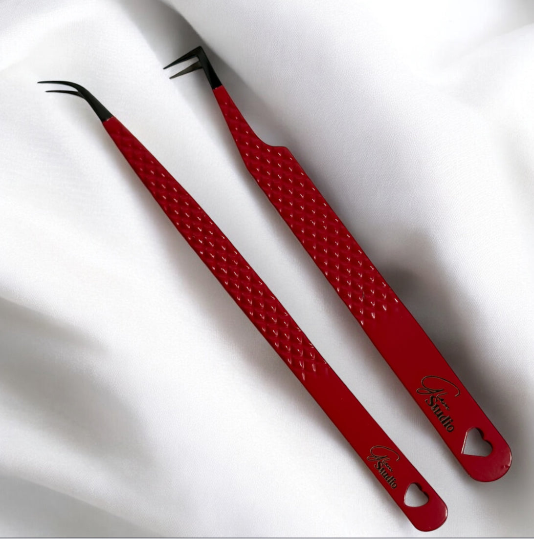 Red Duo tweezers