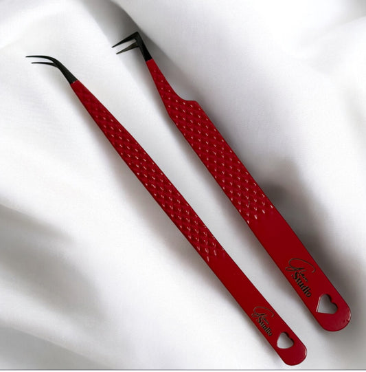 Red Duo tweezers